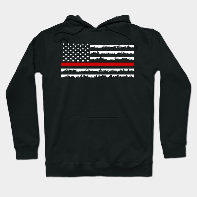 American Fire - Support for Fire Department Hoodie by SeaStories